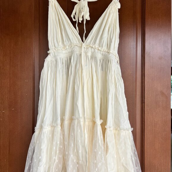 Women's Backless Bohemian Summer Shoulder Mini/Beach Dress (Vacation Casual) - Picture 1 of 4